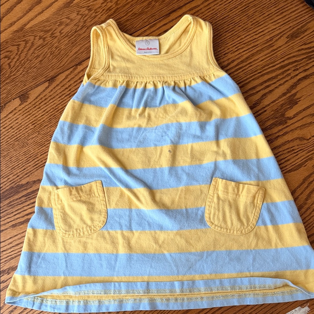 Yellow and Blue Striped Dress